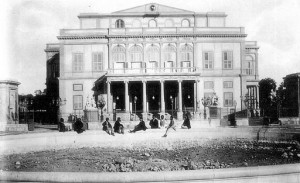 One of the earliest photographs of the Khedivial Opera House from the exterior, showing the Opera Square before the placing of Ibrahim Pasha's statue. Aida was first performed at the Khedivial Opera House in Cairo on Christmas Eve, 1871